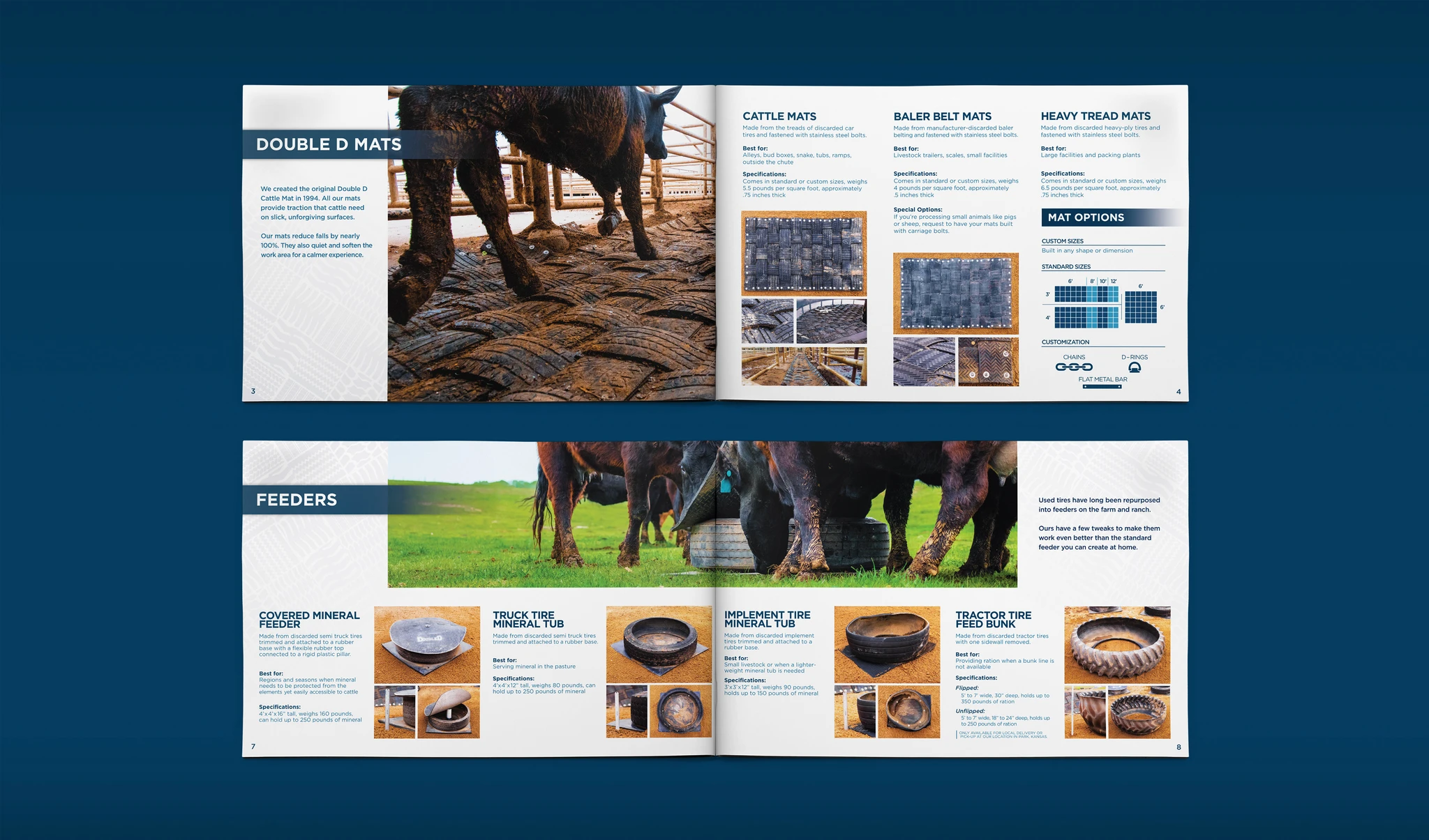 Dual spread of inner sections of Double D Mat Shop Catalog designed by Custer Creative